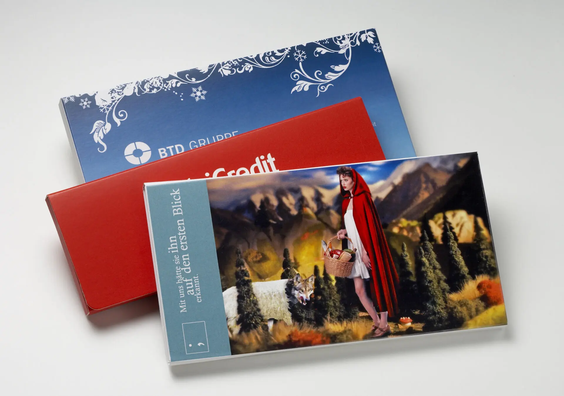 bedruckte Schachtel für Schokologos, 4c