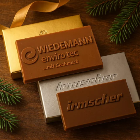 chocolate business cards with embossed wallets in gpöd and silver