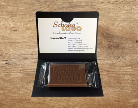 Schoko-visitenkarte Etui