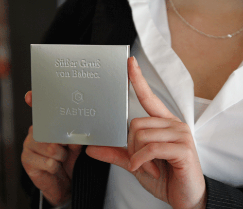 Messe Giveaway Logo Schokolade