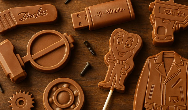 Schokologo Werbe-Schokoladen Sonderformen und Logos