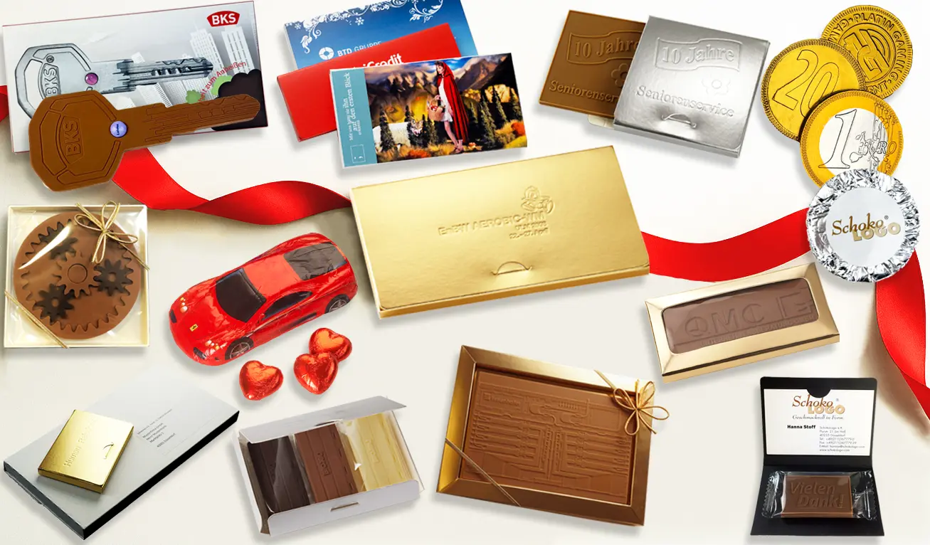 Kategorie Werbeschokolade Verpackung Schoko Schachtel individuell
