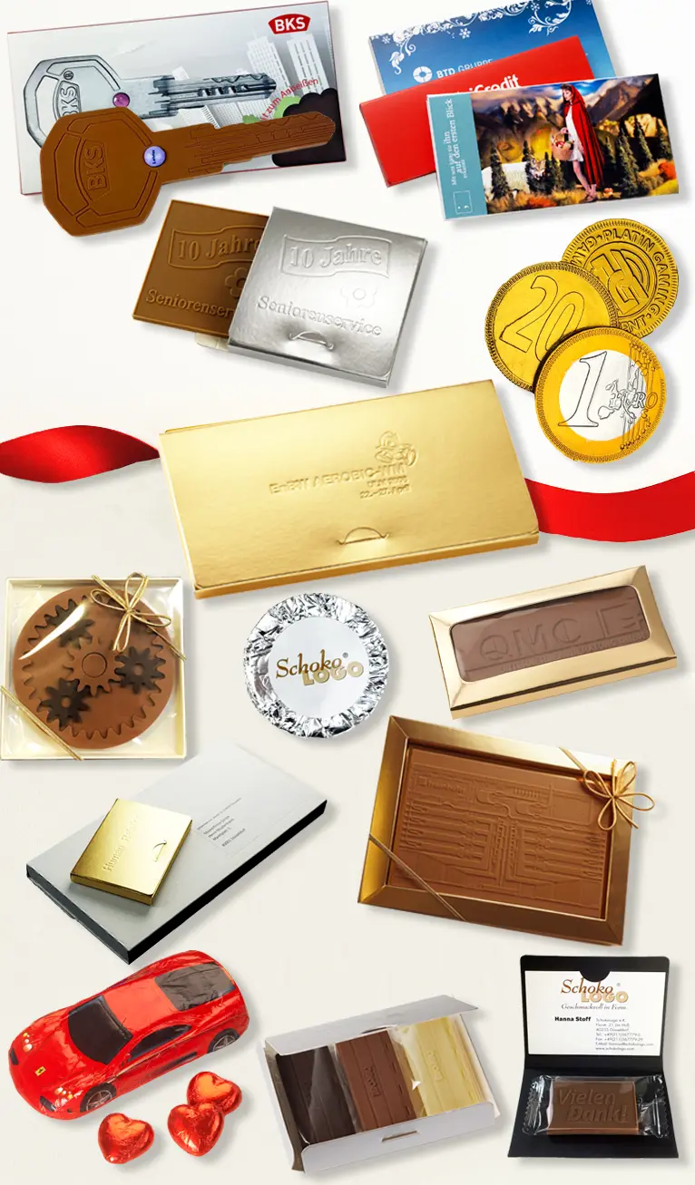 Kategorie Werbeschokolade Verpackung Schoko Schachtel individuell