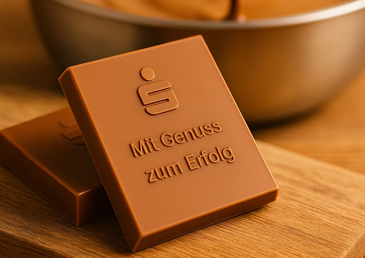 Schokoladentafeln mit Logo oder Grußbotschaft